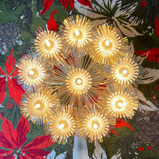 Vintage Small World Brand 8 Inch 10 Light Tree Topper